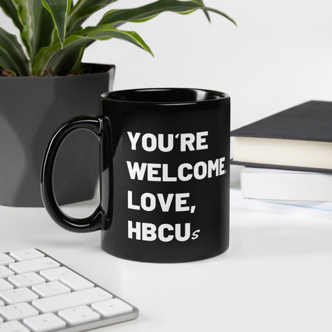 "You're Welcome" Black Glossy Mug